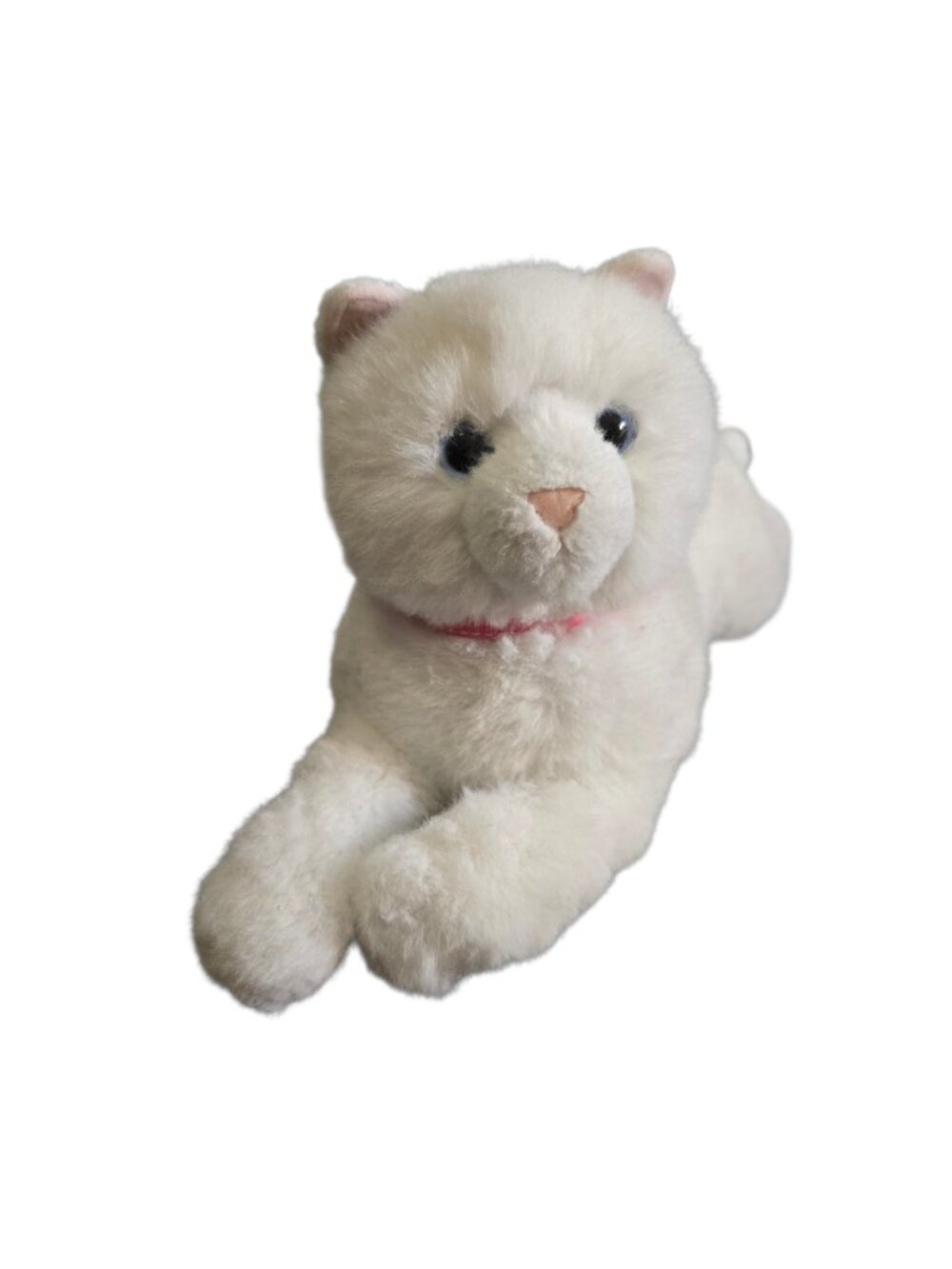 Douglas Alba White Cat Plush #282 DLux Blue Eyes Pink Collar Kitty